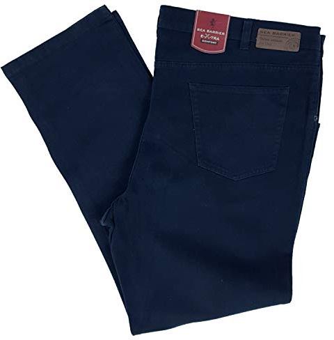 SEA BARRIER - Men's Plus Size Trousers in Warm Moleskin Stretch Black, blue, 72