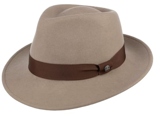 LIERYS City Cappello in Feltro Lana Uomo Donna Idrorepellente Confezionabile Fedora Bogart Estate Inverno