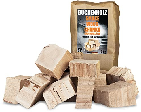 Smoker Grill Chunks per barbecue, faggio, quercia, affumicatura, 2-4 kg, XXXL, forno per affumicare, barbecue, accessori per raeucher, braciere chip, quantità: 4 kg di faggio