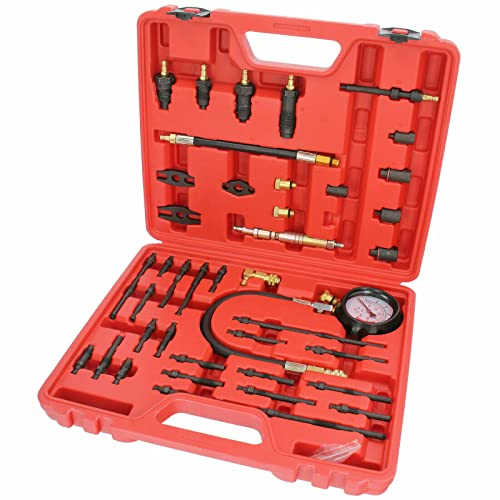 awolsrgiop Kompressionstester Prüfer Test Set, 40Bar 600PSI Kompressionsprüfer für Benzin und Diesel Motoren, Auto Kompressionsdruckprüfung Druckverlusttester