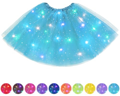 AYBUY Gonna Tulle a 3 Strati Luminosa per Ballo, Tutu per Carnevale, Natale, Halloween e Matrimonio