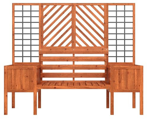 LARFOEK Pflanzkübel mit Sichtschutz, Pflanztopf mit Spalier Als Rankhilfe, Blumenkasten mit Viel Platz, Pflanzkasten für Hof, Garten, Terrasse, Pflanzgefäß aus Holz, 170 X 42 X 145 cm
