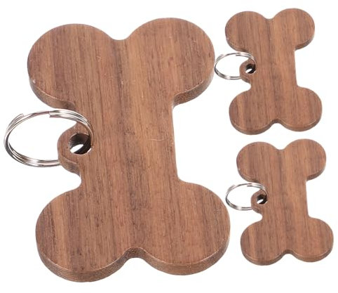 HEMOTON 3 Stück Hundemarke name tag hundeanhänger dog cards Hundeplakette Personalisierte Hundetags hund namensschild für Hunde Namensschilder personalisiert graviert Hunde-ID-Tags hölzern