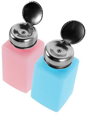 DECHOUS 2pcs Anti Static Alcohol Dispenser Bottles 200ml Press down Solvent Pump Refillable Liquid Container Set Push down Pump for Laboratory and Industrial Use