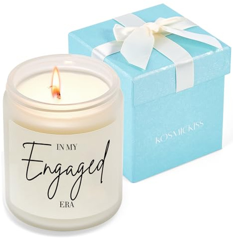 Kosmickiss Engagement Gifts for Couples Women, Bride to be Gift, Wedding Gifts for Bride and Groom, Engaged Scented Soy Wax Candle