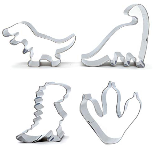 Dinosaur Sandwich Cutters Set for Kids,4pcs Dinosaur Cookie Sandwich Cutters, Stainless Steel Dinosaur Shaped Sandwich Cutter for Children