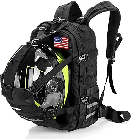 Motorrad Fahrradhelm Rucksack für Herren Damen, Große Kapazität Wasserdicht Helmhalter Helm Aufbewahrungstasche Schulrucksack, Aufnäher mit Nationalflagge, Einheitsgröße