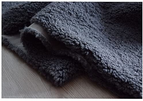 Sherpa Fleece Faux Fårskinn Tyg Enfärgad Mjuk Fuskpäls Tyg 160x50cm För Sömnad, Leksaker, Kuddar, Kostym, Gör-det-själv Hantverk, Kragar(Color:grå)