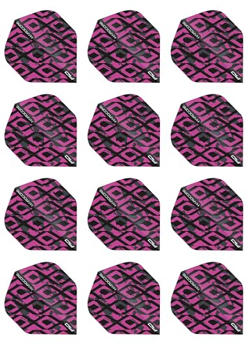 RED DRAGON Hardcore Radical Black & Pink Dart-flyg - 4 set per paket (totalt 12 dartflygningar)