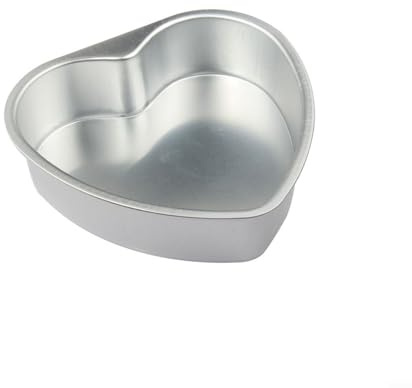 HEBEOT Stampo per torte in alluminio antiaderente a forma di cuore da 7,6-25,4 cm, con fondo rimovibile per cottura (7,6 cm)