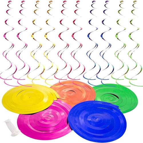 Swirl Deco,30 pezzi Stelle Filanti a Spirale colorate,Decorazioni a Spirale Decorazioni Feste Appendere a Spirale per Baby Shower,Matrimonio,Natale,Forniture Bomboniere