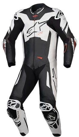 Alpinestars GP Plus V4 Sprint Tuta in pelle da moto in 1 pezzo, nero/bianco, 58