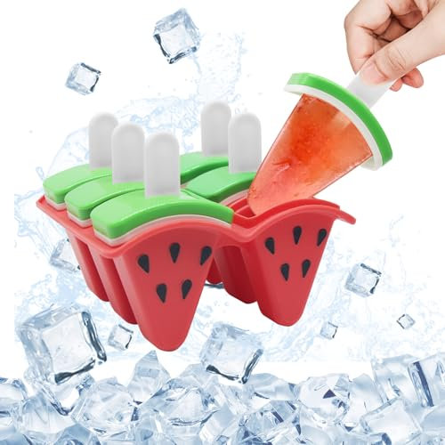 HASAIKA® Moule a Glace, popsicle moules réutilisable, Moules à Popsicle en Silicone, 6 Pièces Moule à Crème Glacéeice pour Glace Maison, Sorbet, Yoghurt, Jus