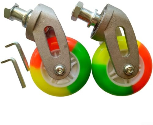 Ersatz-Waveboard-Räder, Waveboard-Räder, 2 Stück, mit Halterungen aus Aluminiumlegierung, 80 mm, PU-Material für Rollen, Skateboards, geeignet (bunt)