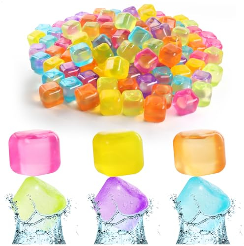 Wilhelm Sell® 120x wiederverwendbare Eiswürfel in tollen Farben, Party-Eiswürfel zum Kühlen von Getränken