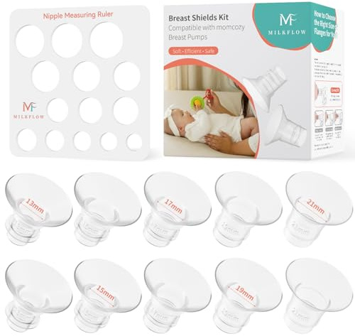 10 Stück Flansch-Einsätze 13/15/17/19/21mm,Kompatibel mit Momcozy M5/S9Pro/S12Pro, Medela, KISSBOBO K5/K6 und mehr, Silikon Milchpumpen Flansch Reduzierer für 24mm Shields,BPA-frei