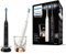 Philips Sonicare DiamondClean 9000 elektrische Zahnbürste, Schallzahnbürste mit App, Andruckkontrolle, 4 Putzmodi, 3 Intensitätsstufen, Ladeglas, Schwarz und Roségold, Zweierpack, Modell HX9914/57