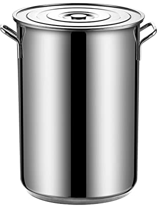 Commercial Stainless Steel Soup Bucket, Asparagus Pot Soup Bucket Thickened Round Bucket Soup Pot with Lid Large Capacity Oil Bucket Water Bucket Halogen Bucket Leaky Bucket,Milk Tea Bucket 17L