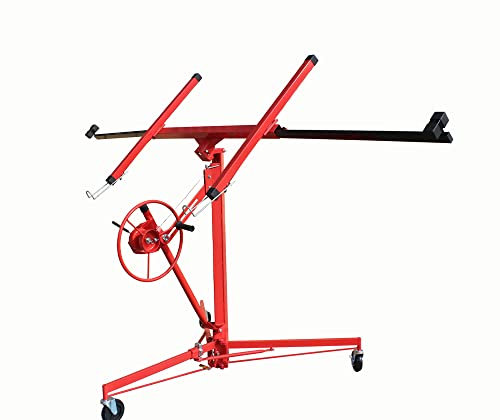 Panana Heavy Duty 11ft Plasterboard Lifter, Portable Drywall Lift with Wheels, 68kg Capacity Panel Hoist, Mobile Plasterboard Jack for Ceiling & Wall Panels (One-Person Operation)