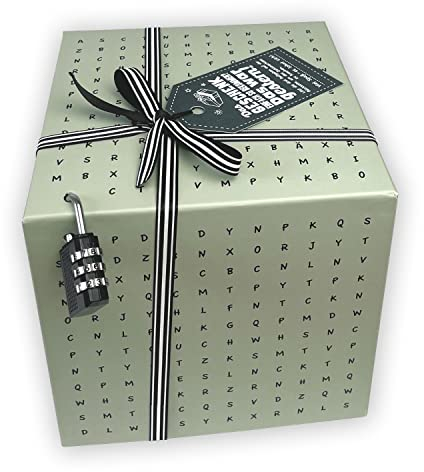 SURPRISA Rätselbox | Geldgeschenke Verpackung, Gutscheine zum Geburtstag oder Hochzeit | große Geschenkbox Worträtsel, mint