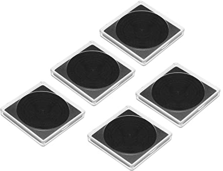PATIKIL Monedas Presión Soporte, 5 Paquete Moneda Colección Estuche Cuadrado con Monedas Exhibición Cuadro Ajuste 16/21/26/31/36mm Monedas para Coleccionista Colección, Claro Negro