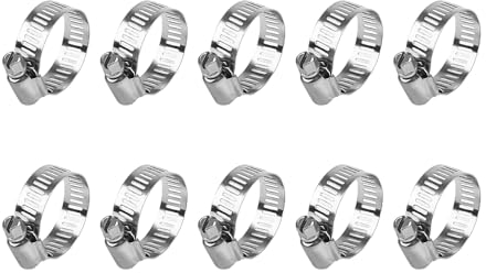 Schlauch Clips, Edelstahl Schellen, Schlauchschelle Edelstahl 304 Clip für Soft Pipe,Spannbereich 6-12mm, Bandbreite 8 mm,10 pcs.