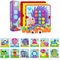 SCBOY Steckspiel ab 2 Mosaik Steckspiel Spielzeug ab 2 Jahre Mit 12 farbigen stecktafeln und 46 perlen Baby Color steckspiel（Igel）