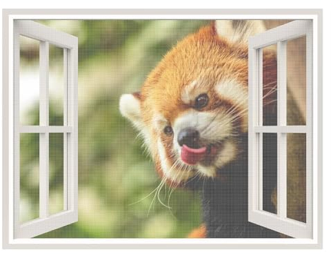 Insektenschutz Fenster 50x70cm Fliegengitter Fenster Ohne Bohren, Insektenschutz mit Starkem Klettband, Weiß