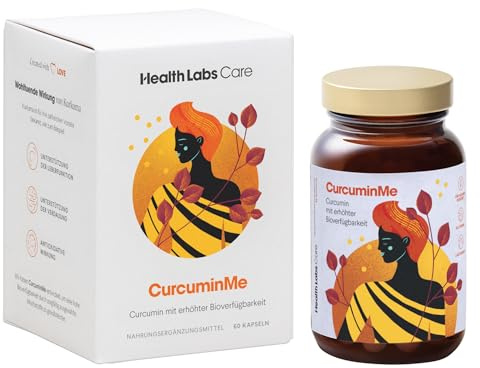 Health Labs Care CurcuminMe - Kurkuma Kapseln mit Piperin – Hochdosierter Curcuma-Extrakt – Optimale Aufnahme – Vegan – 60 Kapseln – Nahrungsergänzungsmittel