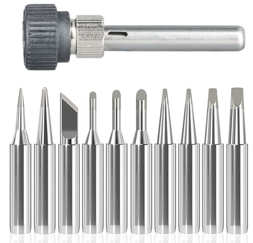 Panne Fer à Souder, Lot de 10 Fer A Souder, 900m Sans Plomb Pointes de Fer à Souder de Remplacement, Pointes de Rechange, Convient Aux PoignéEs de Station de Soudage de la Série 936