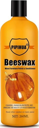 PIPIHUA Beeswax Polish for Wood & Furniture - Natural Wood Wax for All Types, Furniture Polish to Enhance & Protect Any Wooden Surface, 260ml