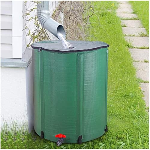 Raccoglitore di Pioggia per barile d'Acqua, barile d'Acqua Flessibile, Kit per barile d'Acqua Pieghevole salvaspazio con Supporto, deviatore, Coperchio e Rubinetto, Contenitore per Giardini,