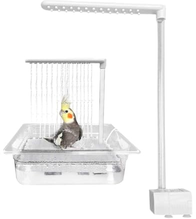 Accessori da bagno per uccelli | Fontana a gabbia con acqua corrente | Accessori da bagno automatici per parrocchetti, giocattolo da piscina per animali domestici per piccioncini, calopsite