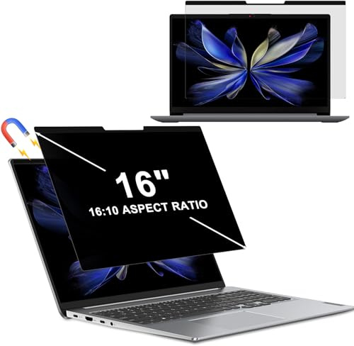 HeeYeal Magnétique Filtre de Confidentialité pour 16 Pouces 16:10 Laptop, Amovible Anti-Lumière Bleu Anti-Rayures Protection Ecran, Anti Espion Protecteur D'écran pour HP/Dell/Lenovo/Samsung/ASUS