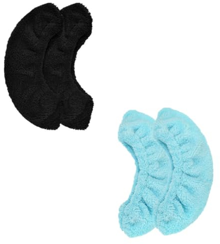 Hemobllo Couvre-Lames en Polyester Noir pour Garçon et Filles de Patins à Glace Lot de 2 Paires, Protection Solide et Élastique pour Patinage Artistique