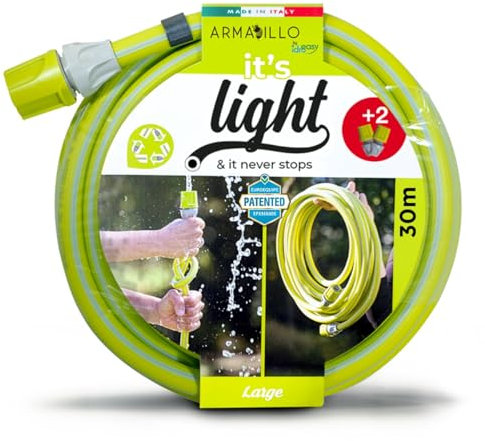 Tubo Acqua Giardino 30 Metri, Super Leggero per Acqua Potabile Canna Irrigazione Anti Nodo e Antitorsione