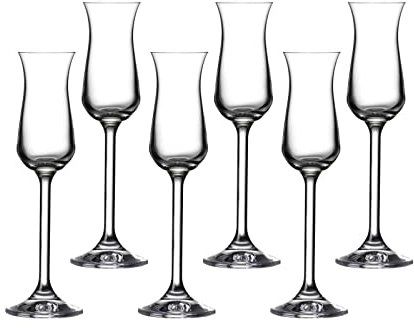 Bohemia Cristal Clara Grappaglas 6 Stück in Einer Geschenkbox, Kapazität 50 Milliliter, Einheitsgröße