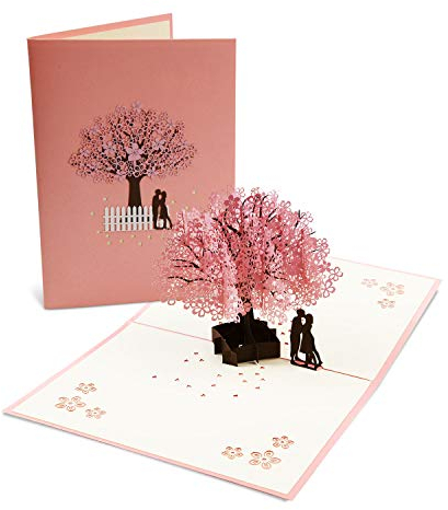 Vegena Hochzeitskarte 3D, Hochzeitskarten Glückwunsch Glückwunschkarte Hochzeit Valentinstag Karte Hochzeitsgeschenke für Brautpaar Pop Up Grußkarten mit Umschlag