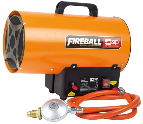SIP FIREBALL 342 Propane Gas Space Heater, Electric 230V, 10kW / 34,121 BTU/hr, 8,122ft³ Heating Area
