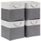 Mangata Cube Storage Boxes 30x30x30cm, Fabric Storage Basket for Cupboards, Shelves, Closet, Grey White (Collapsible, 4 Pack)