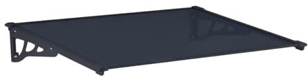 Vente-unique - Auvent de Porte en Aluminium 120 x 90 cm incliné Noir Kepler
