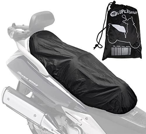 Auto Accessori Lupex - Coprisella Universale impermeabile taglia L 86x48 cm, telo copri sella Scooter e Moto, materiale poliestere, colore nero, con borsa, disponibile anche M XL Maxi