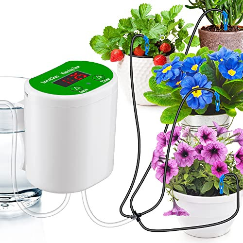 Sistema di irrigazione automatico Dispositivo di irrigazione a tempo per giardino, terrazza, kit di irrigazione a goccia per piante in vaso, irrigazione per vacanze
