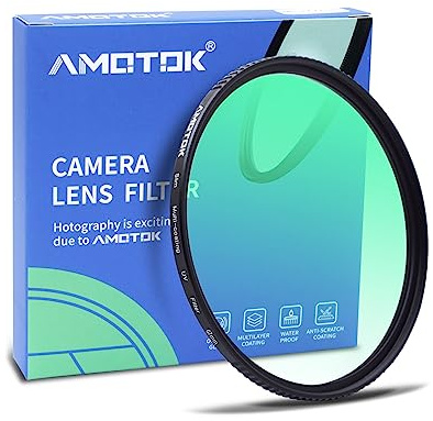 AMOTOK 67 mm ultratunt UV-kamerafilter, 16 flerskiktsbelagd HD/vattentät/repbeständigt UV-filter med, optiskt glas + aluminiumlegering ram för alla 67 mm kameralins