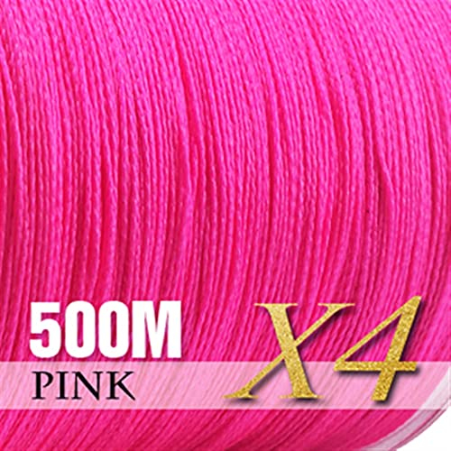 DYPASA Schnur Geflochtene Angelschnur 8 Stränge 50 0M PE. Multifilamentkordel Angelgerät 2020 zum Angeln Japan Salzwasser 20-88LB Fishing Line (Color : Pink-4 Strands, Size : 0.23mm-30LB)