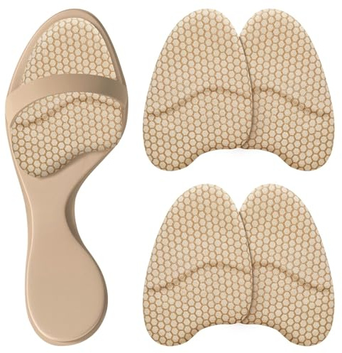 ZAIWOO Metatarsal Pads, Ball of Foot Cushions for Women, Heel Inserts, Anti-Slip Comfort Pads for High Heels, Invisible Design (2 Pairs)