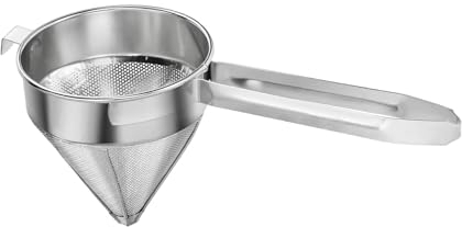 Sharplace Stainless Steel Bouillon Strainer Conical Strainers Easy to Clean Utensil 8.46inch Reinforced Handle Purees Strainer