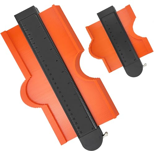 Konturenlehre, Superlehre, Werkzeug-Set, Form- und Konturenmarkierungswerkzeug für Holzbearbeitung, Boden, Teppich, Fliesenverlegung, Geschenk für Männer (12,7 cm + 25,4 cm Set)