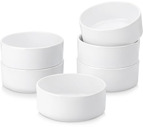 vancasso Venus Cereal Bowls, 24 oz Ceramic Soup Bowls Set of 6, Serving Bowls, Dessert Bowls, Dipping Bowls, Dishwasher & Microwave Safe, for Salad, Porridge, Rice, White