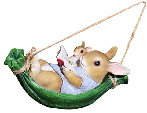 Mipcase Statue De Jardin Résine De Lapin Balancelle Décoration Extérieure pour pour Jardin Terrasse